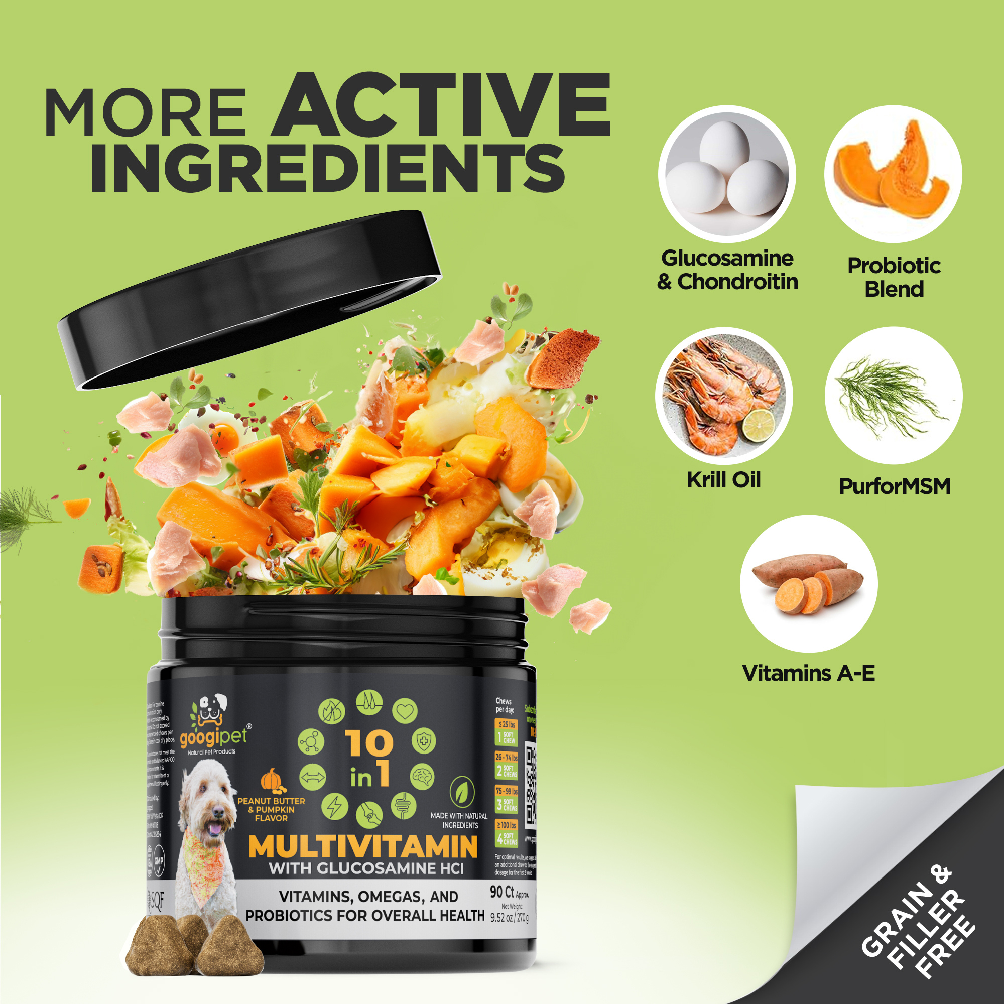 10 in 1 Multivitamin Chews for Dogs (Peanut Butter & Pumpkin Flavor)