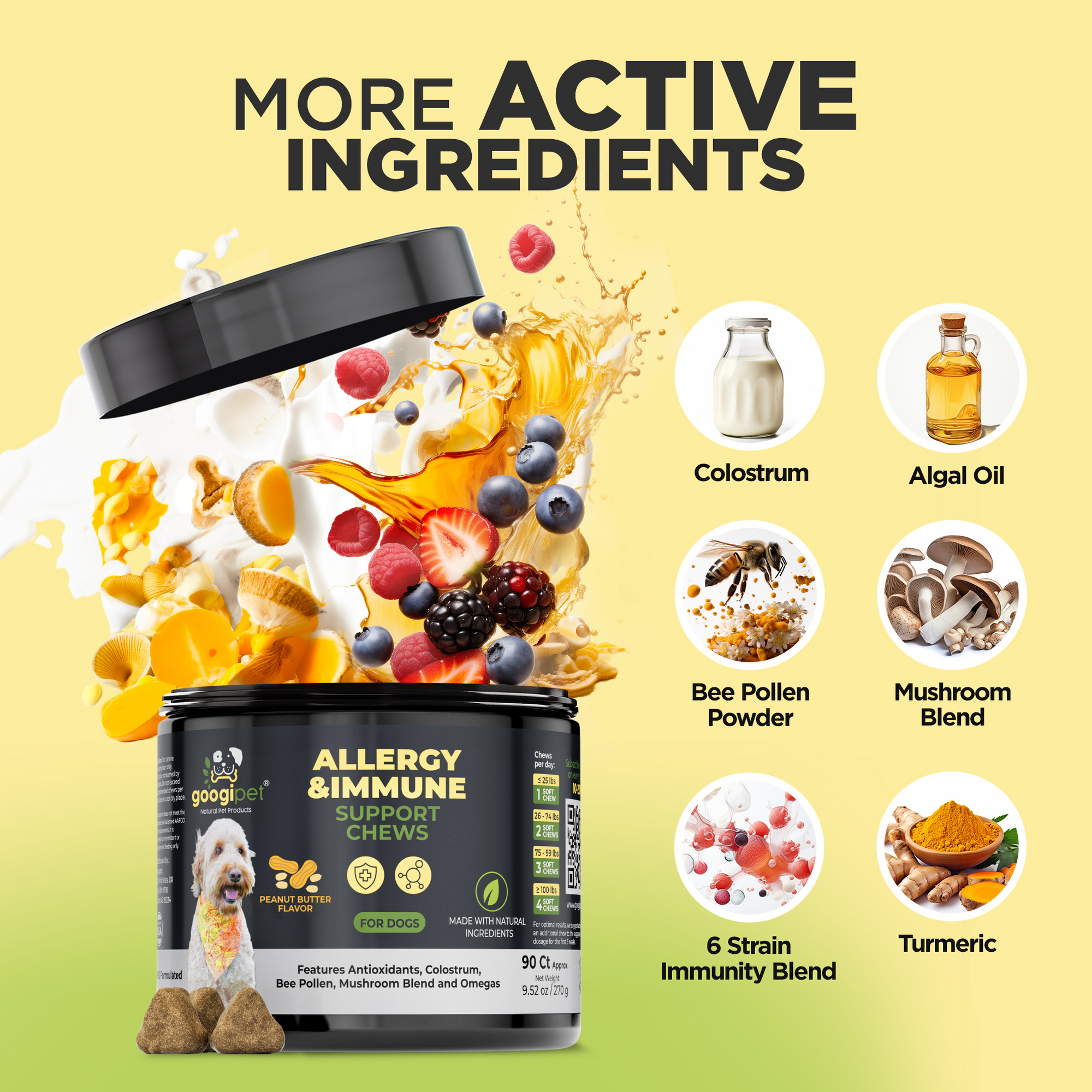 Allergy & Immune Support Chews for Dogs (Peanut Butter Flavor)